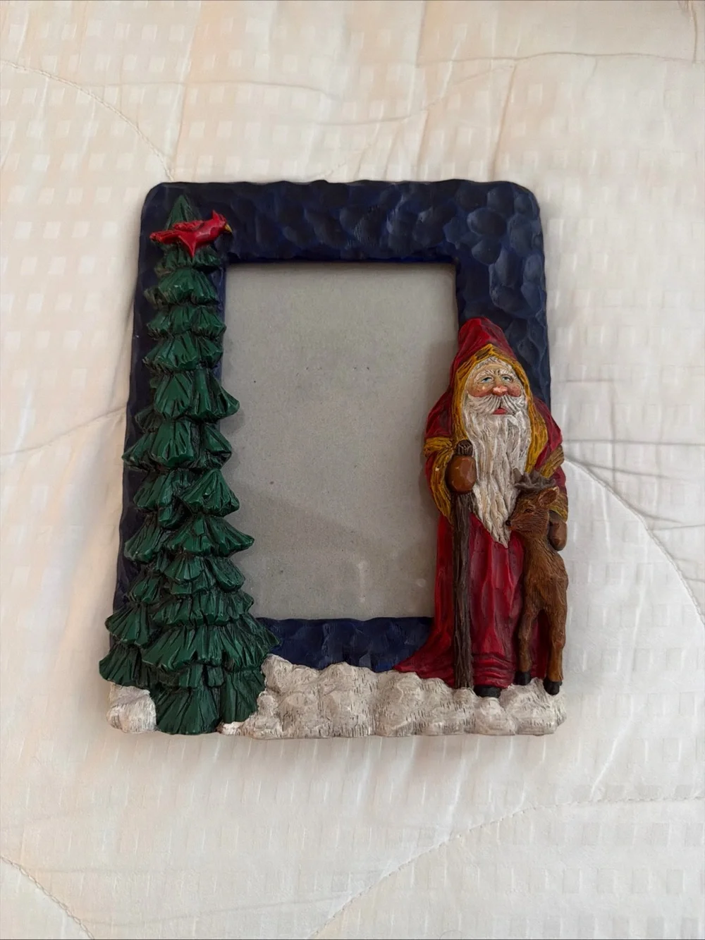 Vintage Craig KirkwoodY2K Festive Santa and Tree Photo Frame 3.5 x 5 in photo